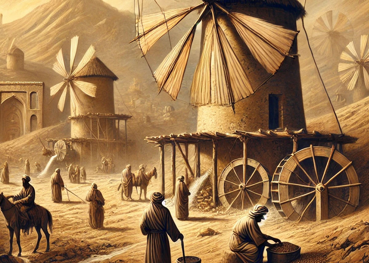 Os Primeiros Moinhos de Vento: Uma Invenção Persa que Revolucionou a Agricultura